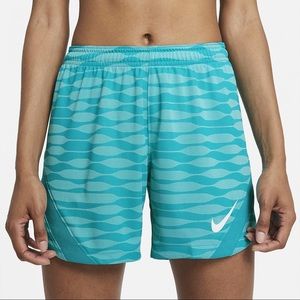 NIKE STRIKE WOMEN'S KNIT SOCCER SHORTS AQUAMARINE TROPICAL TWIST AQUAMARINE